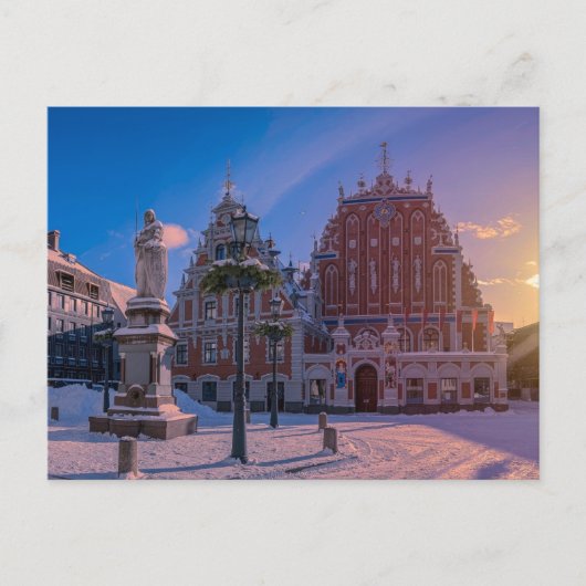 Riga Town Hall Square in de winter Briefkaart (Voorkant)