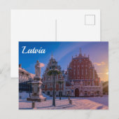 Riga Town Hall Square in de winter Briefkaart (Voorkant / Achterkant)