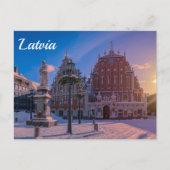 Riga Town Hall Square in de winter Briefkaart (Voorkant)