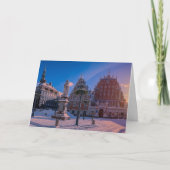 Riga Town Hall Square in de winter Feestdagen Kaart (Voorkant)