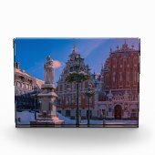 Riga Town Hall Square in de winter Fotoblokken (Voorkant)