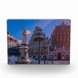 Riga Town Hall Square in de winter Fotoblokken