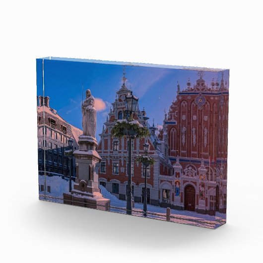 Riga Town Hall Square in de winter Fotoblokken (Rechts)