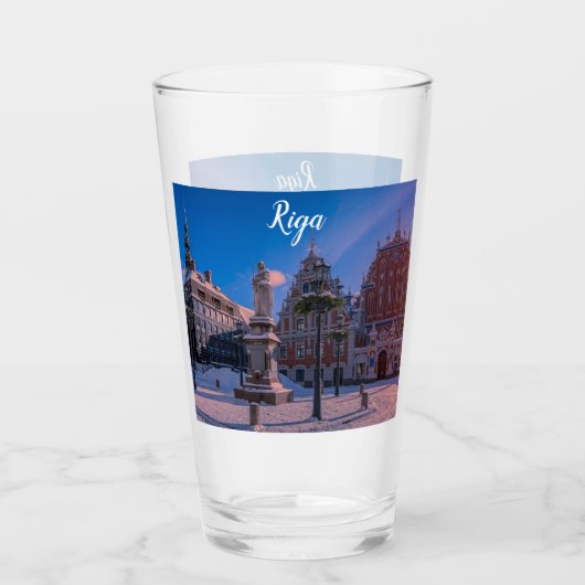 Riga Town Hall Square in de winter Glas (Voorkant)