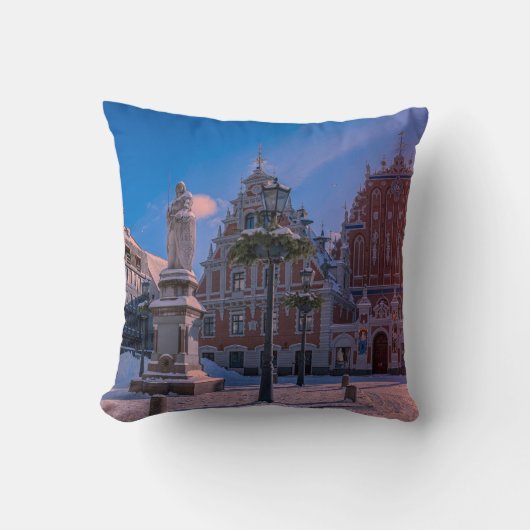Riga Town Hall Square in de winter Kussen (Voorkant)