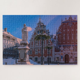Riga Town Hall Square in de winter Legpuzzel