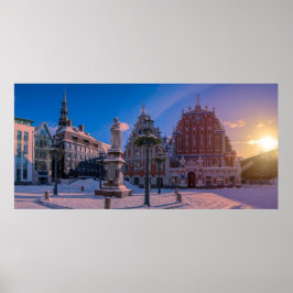 Riga Town Hall Square in de winter Poster