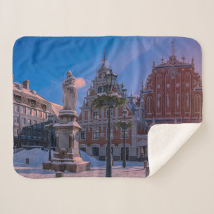 Riga Town Hall Square in de winter Sherpa Deken