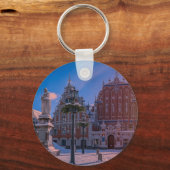 Riga Town Hall Square in de winter Sleutelhanger (Voorkant)