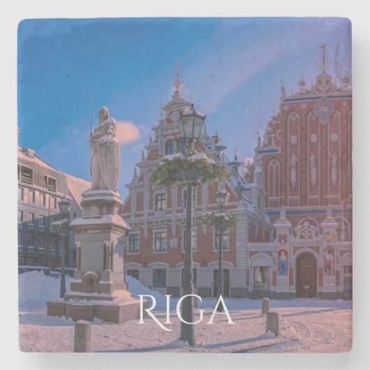 Riga Town Hall Square in het Onderzetter van de wi (Voorkant)