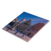 Riga Town Hall Square in winter keramische tegel Tegeltje (Zijkant)