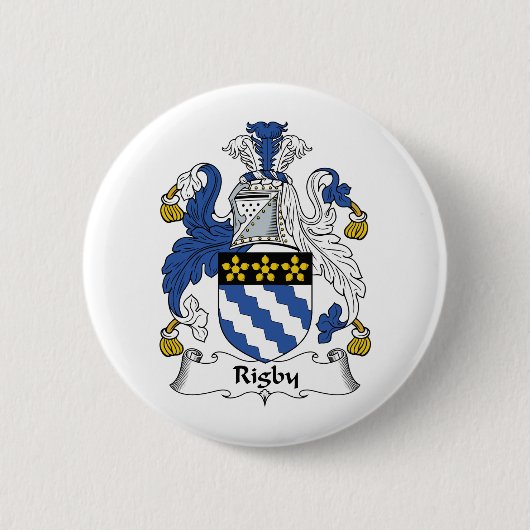Rigby Family Crest Ronde Button 5,7 Cm (Voorkant)