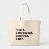 Rigel Betelgeuse Bellatrix Saiph | Sterren Orion Grote Tote Bag (Voorkant)