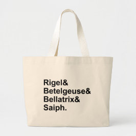 Rigel Betelgeuse Bellatrix Saiph | Sterren Orion Grote Tote Bag