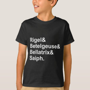 Rigel Betelgeuse Bellatrix Saiph   Sterren Orion T-shirt