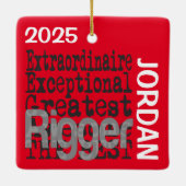 Rigger Buitengewoon DOUANE Keramisch Ornament (Achterkant)