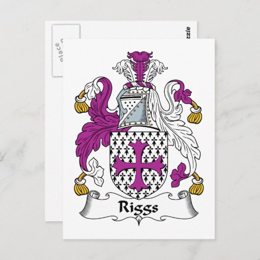 Riggs Family Crest Briefkaart (Voorkant / Achterkant)