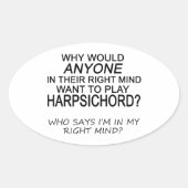 Right Mind Harpsichord Ovale Sticker (Voorkant)