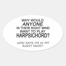 Right Mind Harpsichord Ovale Sticker