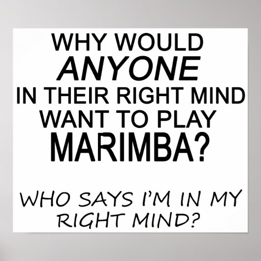 Right Mind Marimba Poster (Voorkant)
