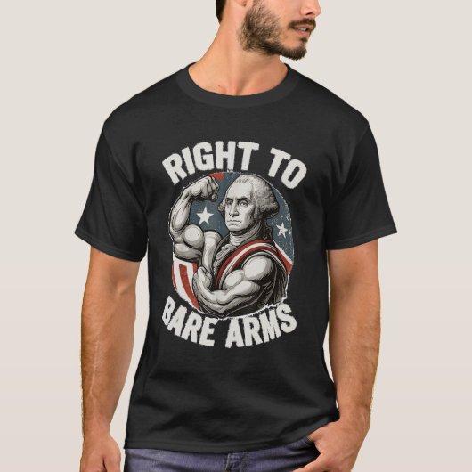 Right To Bare Arms George Washington T-shirt (Voorkant)