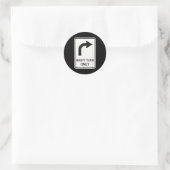 Right Turn Only - Street Signs For Conservatives ( Ronde Sticker (Tas)