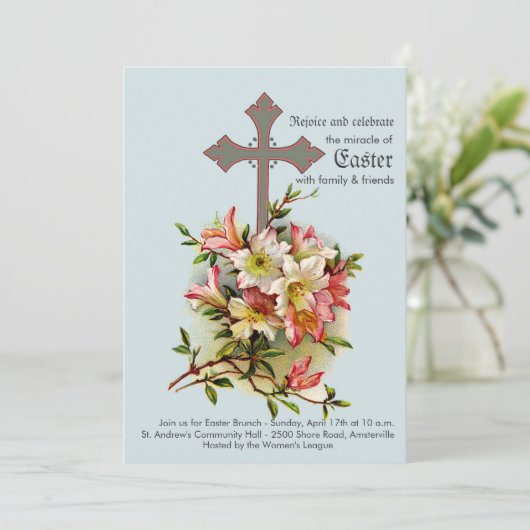 Righteous Cross Religious Uitnodiging (Staand voorkant)