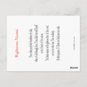 Righteous Naomi Prayer Card Briefkaart (Achterkant)