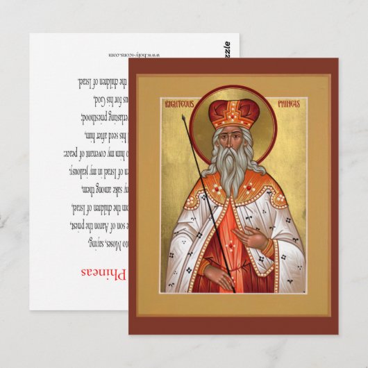 Righteous Phineas Prayer Card Briefkaart (Voorkant / Achterkant)