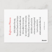 Righteous Phineas Prayer Card Briefkaart (Achterkant)