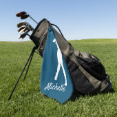 Righthanded "golfer Michelle" blue Golf Golf Towel Golfhanddoek (Groen)