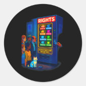Rights Behind A Paywall Funny Satire Gift Ronde Sticker (Voorkant)