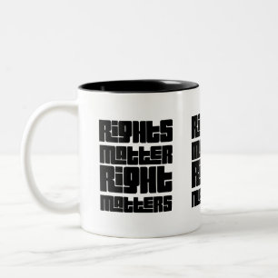Rights Matter Right Matters Retro Bold Tweekleurige Koffiemok