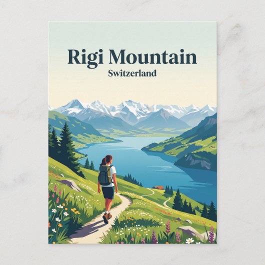 Rigi-berg Zwitserland Briefkaart (Voorkant)