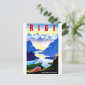 Rigi berrail, Zwitserland, vintage-reis Briefkaart (Staand voorkant)