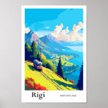 Rigi Zwitserland Reizen Kunst Vintage Illustratie