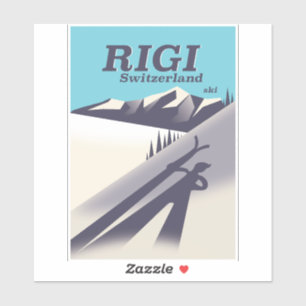 Rigi Zwitserland ski reisposter Sticker
