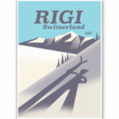 Rigi Zwitserland ski reisposter Sticker (Voorkant)