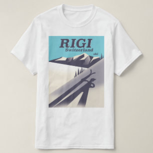 Rigi Zwitserland ski reisposter T-shirt