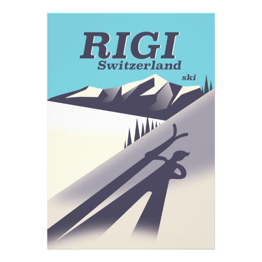 Rigi Zwitserland skiposter Foto Afdruk (Voorkant)