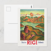 Rigi Zwitserland Vintage Poster 1933 Briefkaart (Voorkant / Achterkant)