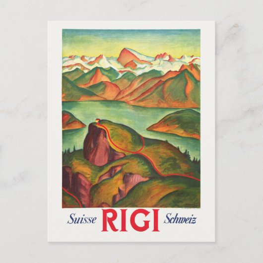 Rigi Zwitserland Vintage Poster 1933 Briefkaart (Voorkant)