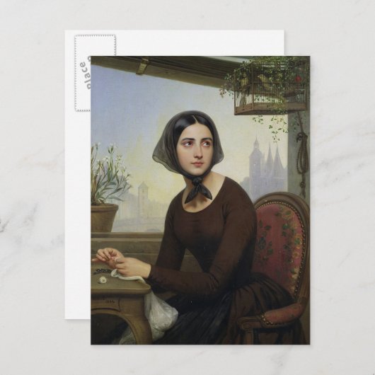 Rigolette probeert zichzelf af te leiden briefkaart (Voorkant / Achterkant)