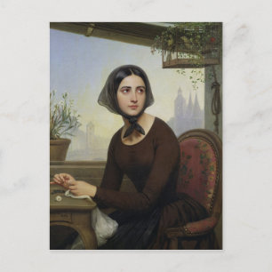 Rigolette probeert zichzelf af te leiden briefkaart