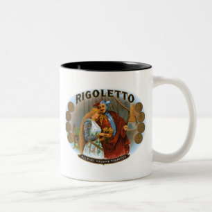 Rigoletto All Fine Havana Tobaccos Cigar Label Tweekleurige Koffiemok