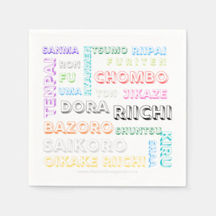 Riichi mahjong napkin - één lettertype, vele kleur servet