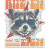 Riiz Em met de Tism Wilde Wasbeer 90s Bootleg Sticker (Voorkant)