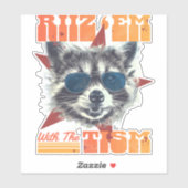 Riiz Em met de Tism Wilde Wasbeer 90s Bootleg Sticker (Vel)