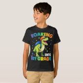 Rij 1e klas Dinosaur T Rex terug naar school T-shirt (Voorkant volledig)