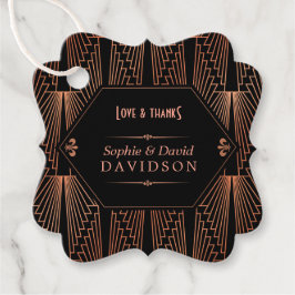 Rij 20s Grote Gatsby Copper Art Deco Wedding Bedankjes Labels
